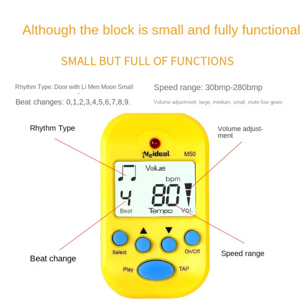 Metronome Digital - Mini-métronome LCD professionnel avec sortie casque,