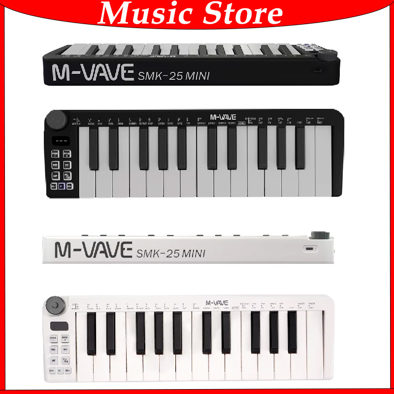 Midi Controller Pad - M-VAVE-Mini Teclado MIDI Recarregable 25 Teclas