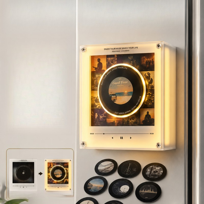 Audio Music Songs - Autocollant magnétique créatif pour réfrigérateur, lecteur