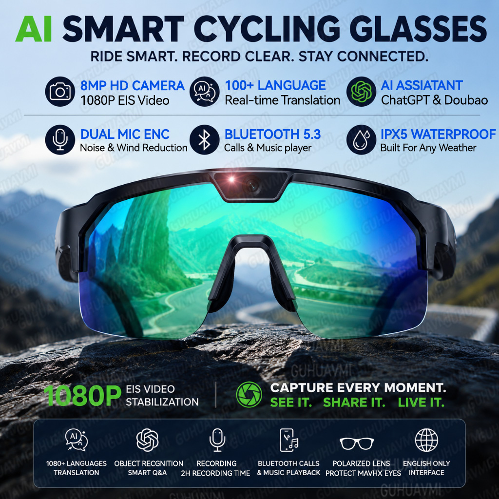 Audio Music For Video - Lunettes Intelligentes 2026 Améliorées avec Caméra