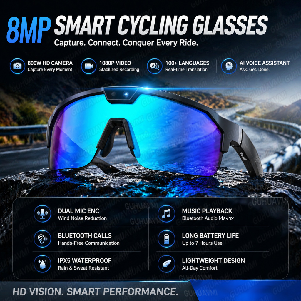 Audio Music For Video - Nouvelles Lunettes Intelligentes de Cyclisme POV