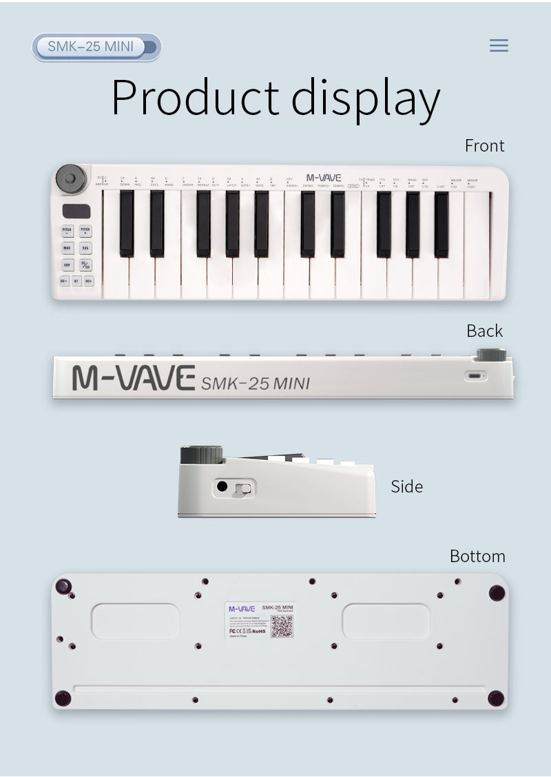 M-VAVE-Mini Teclado MIDI Recar - Midi Controller Pad avis et prix