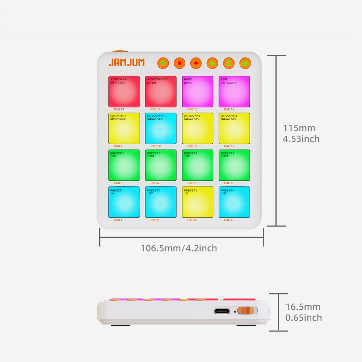 Contrôleur MIDI sans fil JAMJU - Midi Controller Pad avis et prix