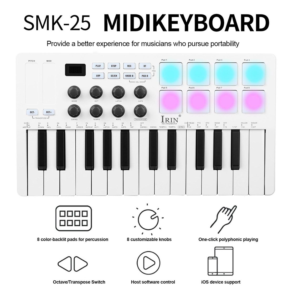 Clavier MIDI portable SMK-25,  - Midi Controller Pad avis et prix