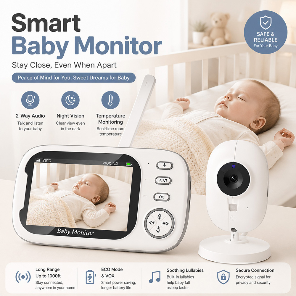 Moniteur bébé 3,5 pouces avec  - Audio Music For Video avis et prix