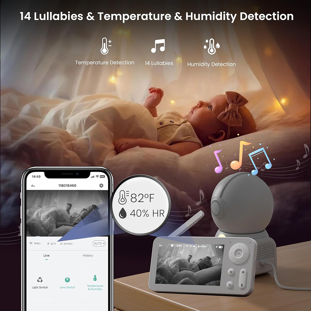 Babyphone 2K avec 2 Caméras et - Audio Music Visualizer avis et prix